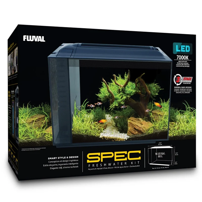 Fluval Spec 16 Gallon Aquarium Kit Black