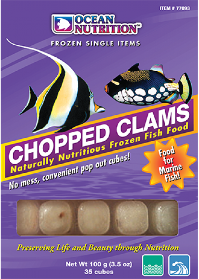 Ocean Nutrition Frozen Chopped Clams 3.5oz Cubes